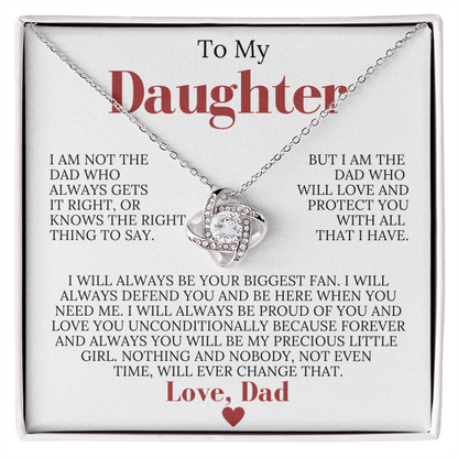 To My Daughter from Dad - Love Knot Necklace - Always Be Your Biggest Fan