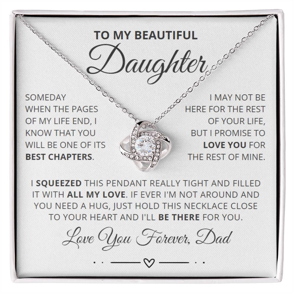 To My Daughter from Dad - Love Knot Necklace - I'll Be There