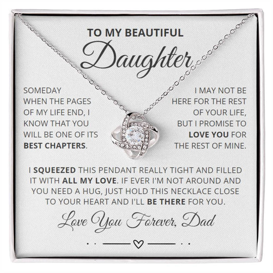 To My Daughter from Dad - Love Knot Necklace - I'll Be There
