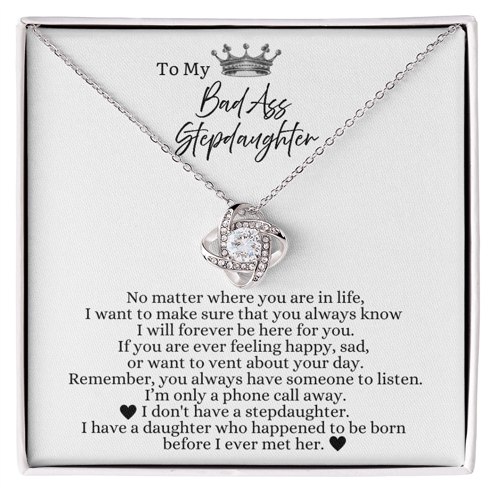 To My Bad Ass Stepdaughter - Love Heart Necklace - I Will Always Be Here For You