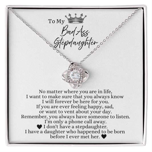 To My Bad Ass Stepdaughter - Love Heart Necklace - I Will Always Be Here For You
