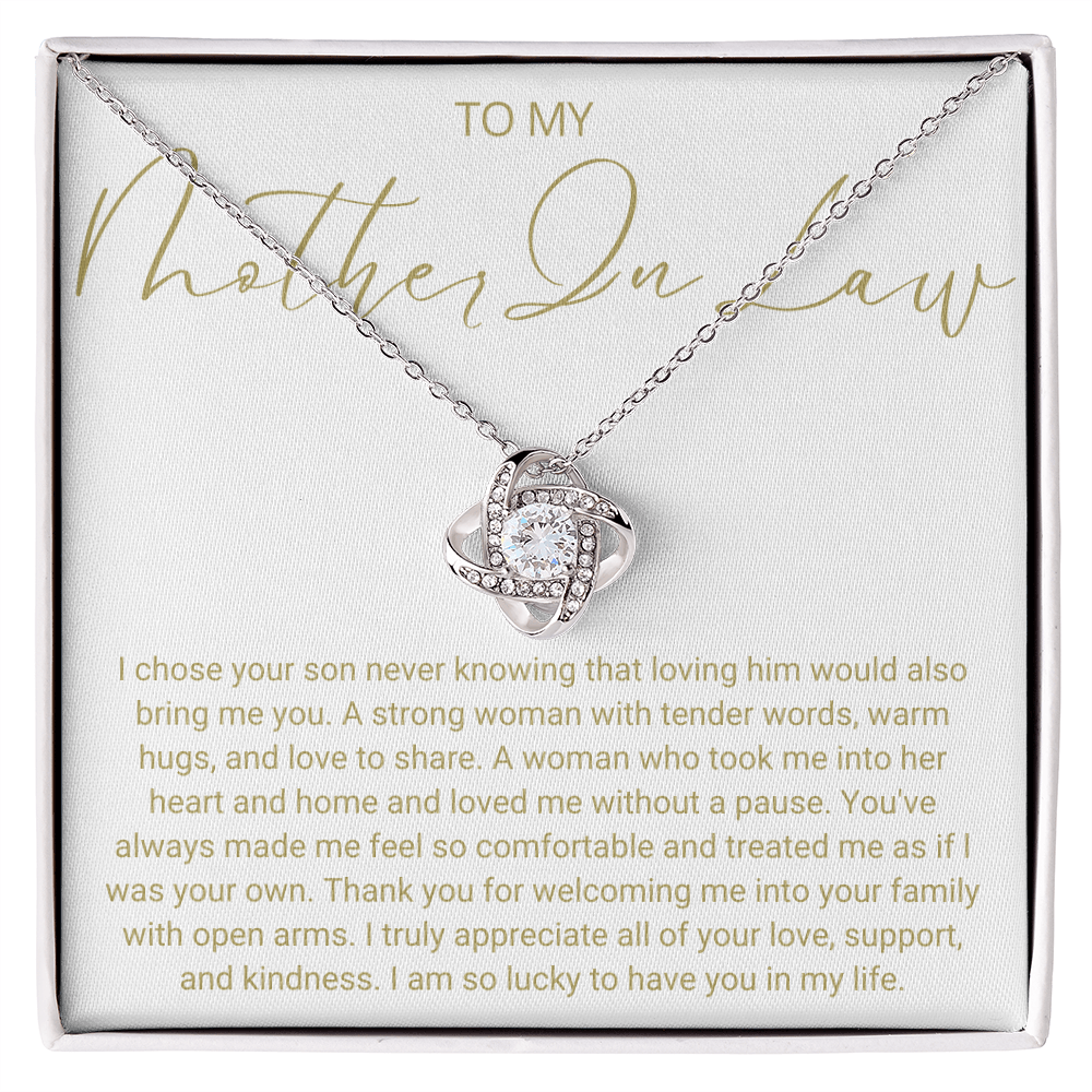 To My Mother In Law - Love Knot Necklace - Always Be Your Little Boy