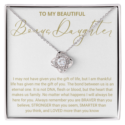 To My Bonus Daughter - Love Knot Necklace - Always Be Here for You