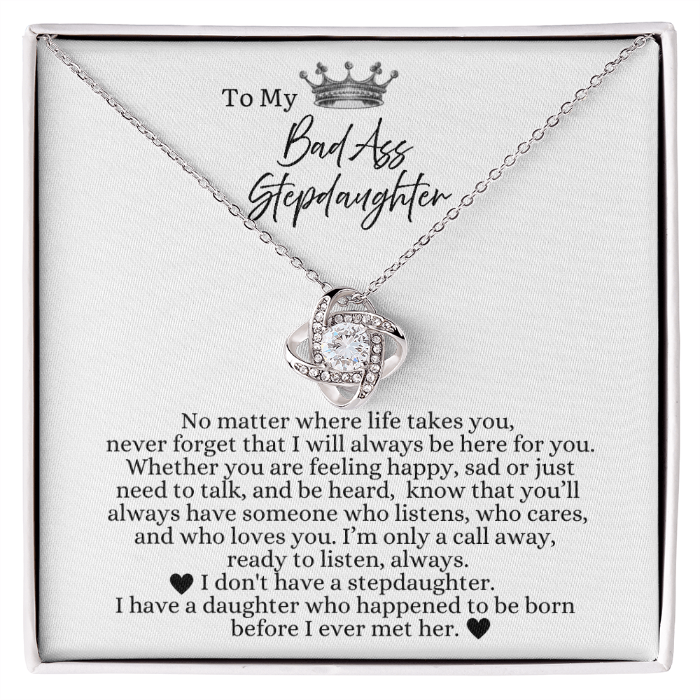 To My Bad Ass Stepdaughter - Love Heart Necklace - I Will Always Be Here For You