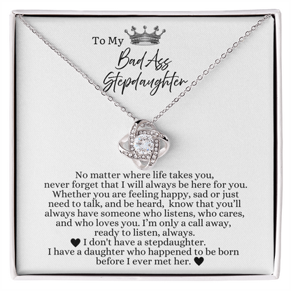 To My Bad Ass Stepdaughter - Love Heart Necklace - I Will Always Be Here For You