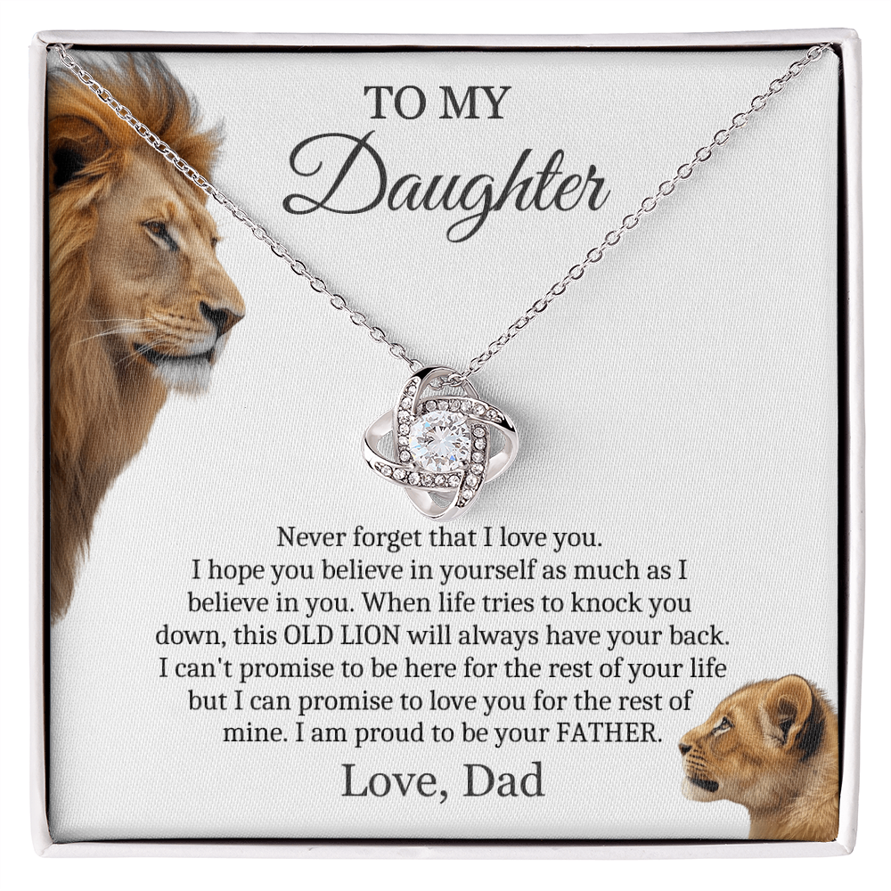 To My Daughter from Dad - Love Knot Necklace - Proud To Be Your Father Message Card Gift