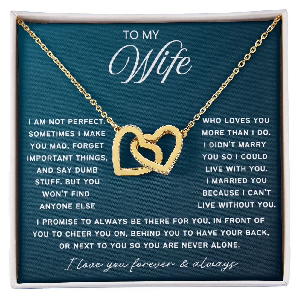 To My Wife - Linked Hearts Necklace - Always Be There For You Valentine's Day Gift