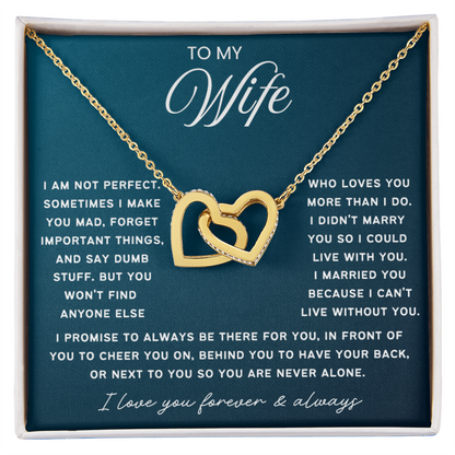 To My Wife - Linked Hearts Necklace - Always Be There For You Valentine's Day Gift
