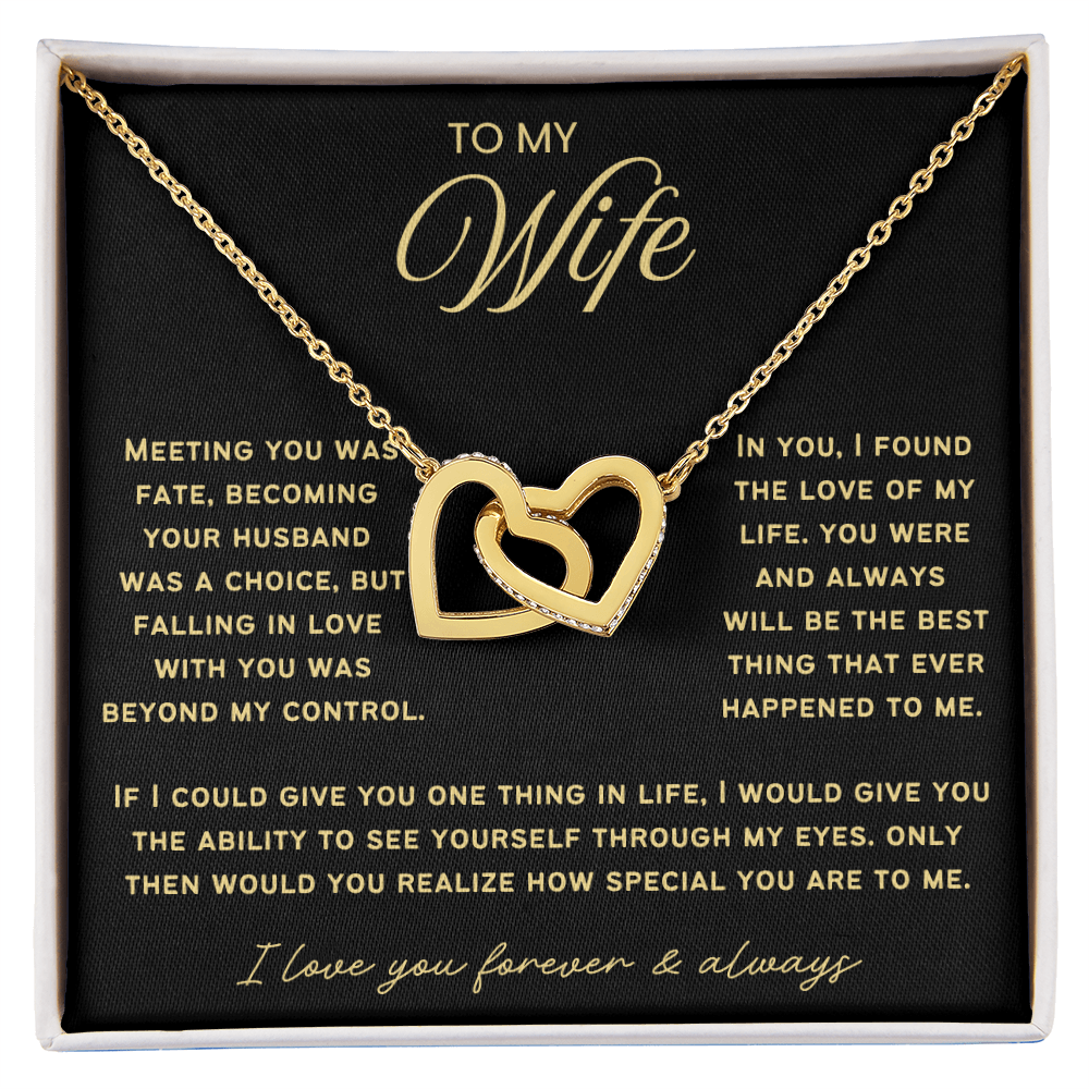 To My Wife - Linked Hearts Necklace - You Are the Best Thing Message Card Gift