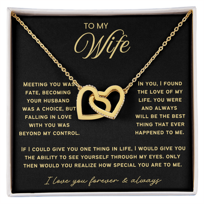 To My Wife - Linked Hearts Necklace - You Are the Best Thing Message Card Gift