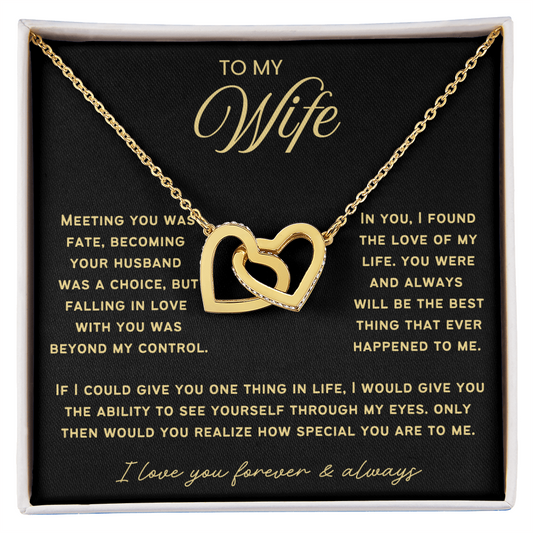 To My Wife - Linked Hearts Necklace - You Are the Best Thing Message Card Gift