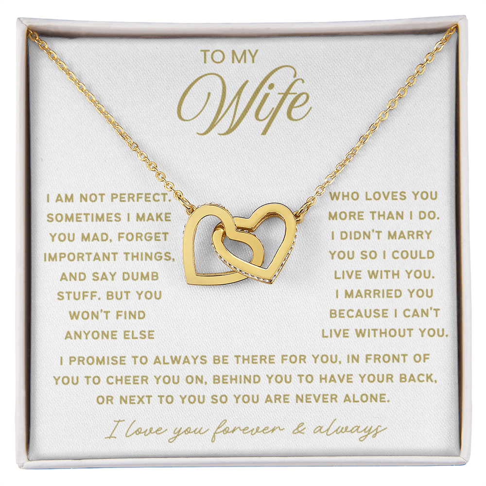 To My Wife - Linked Hearts Necklace - Always Be There For You Valentine's Day Gift