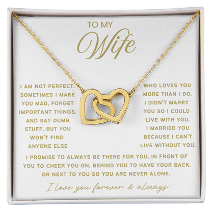 To My Wife - Linked Hearts Necklace - Always Be There For You Valentine's Day Gift