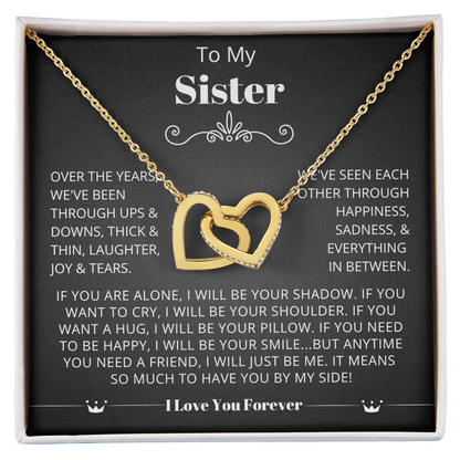 To My Sister - Linked Heart Necklace - Sisters at Heart