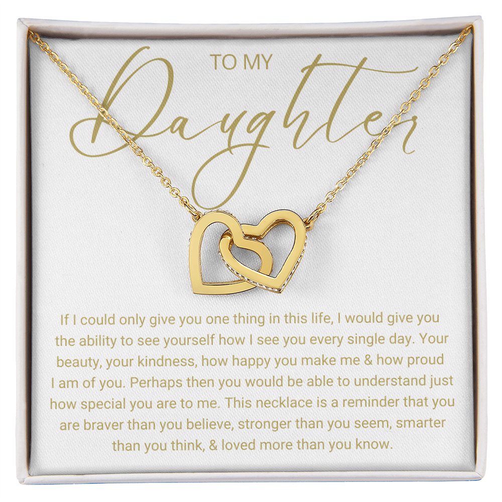 To My Daughter - Linked Hearts Necklace - Love You Forever