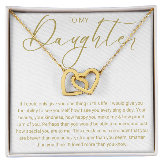 To My Daughter - Linked Hearts Necklace - Love You Forever