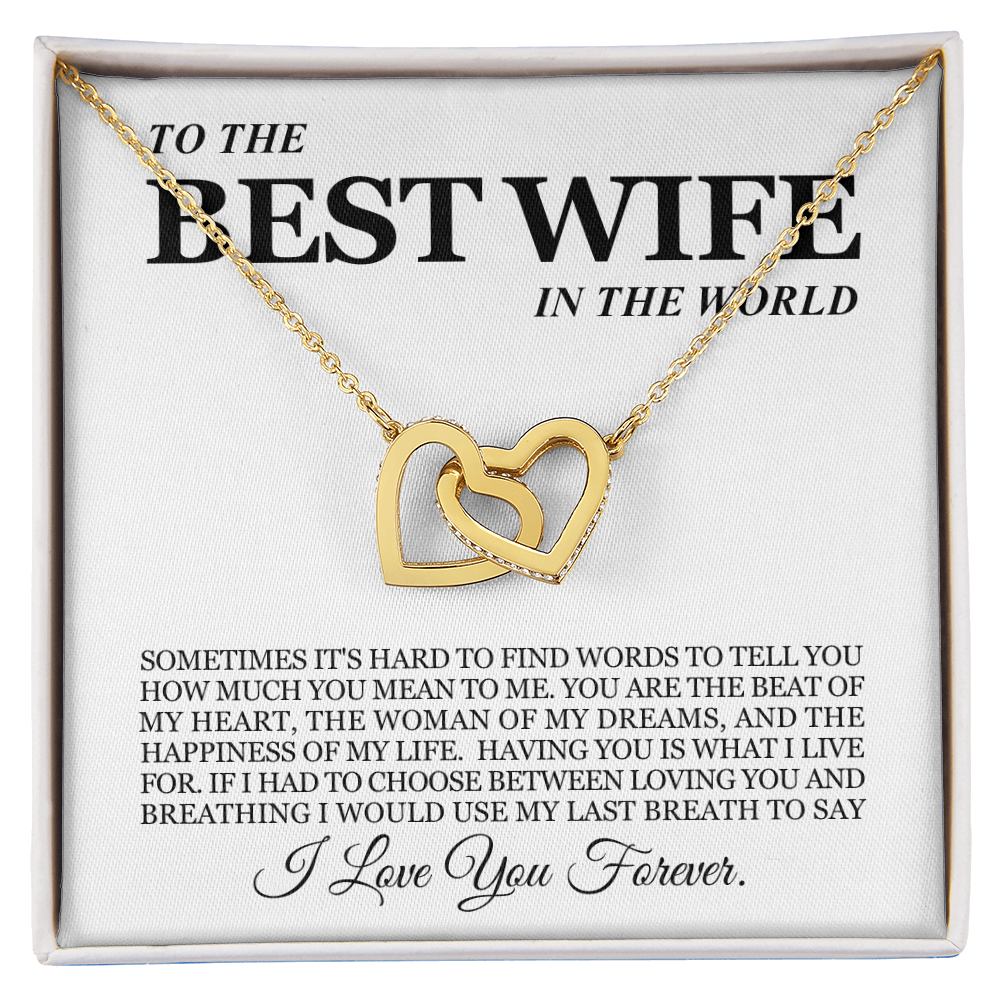To My Wife - Linked Hearts Necklace - I Love You Forever Valentine's Day Gift