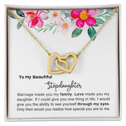 To My Stepdaughter - Linked Heart Necklace - You Are Special Gift
