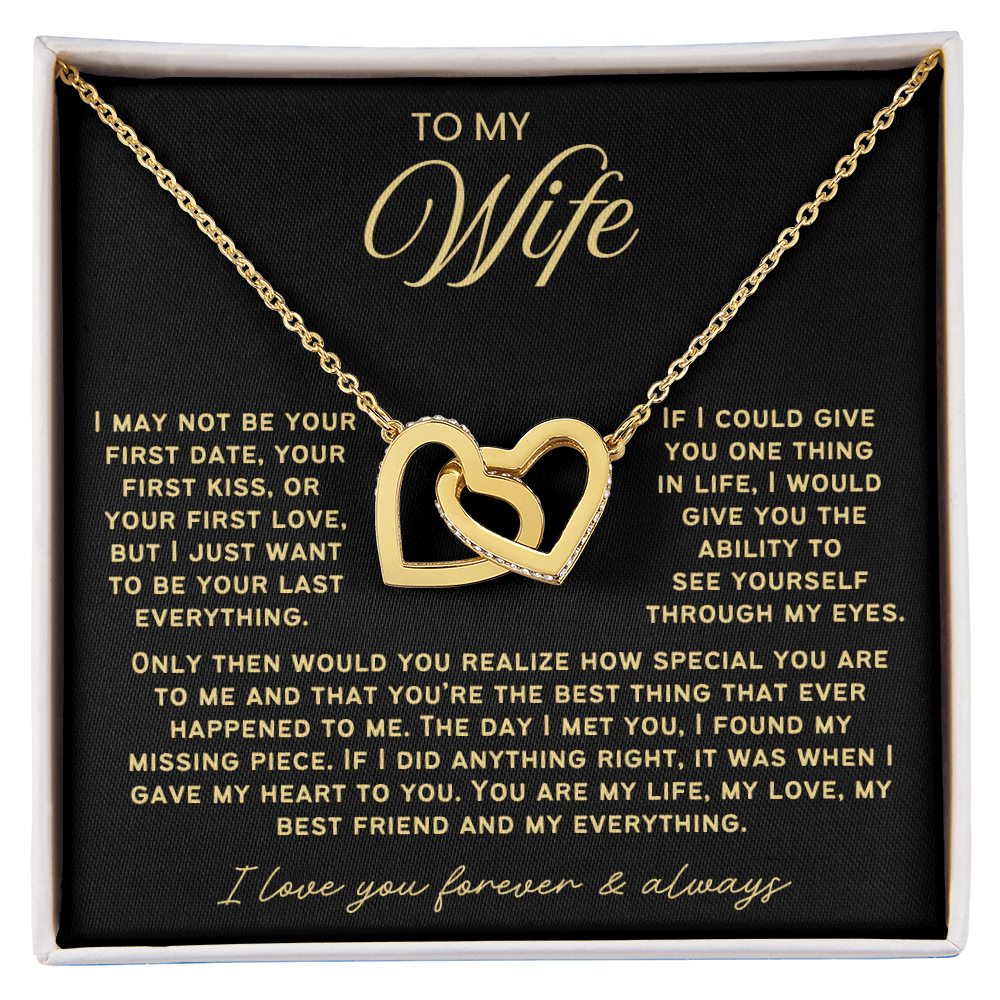 To My Wife - Linked Hearts Necklace - You Are Special To Me Message Card Gift