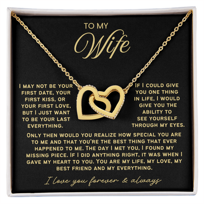 To My Wife - Linked Hearts Necklace - You Are Special To Me Message Card Gift
