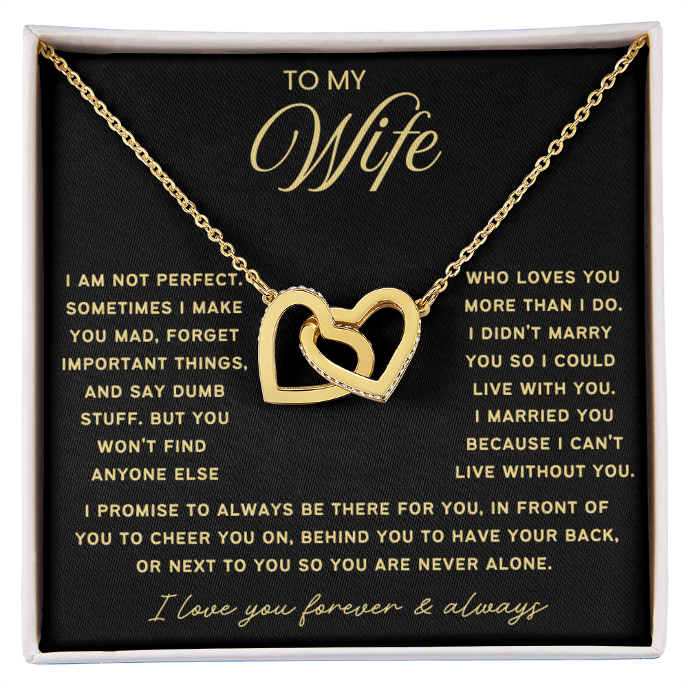 To My Wife - Linked Hearts Necklace - Always Be There For You Valentine's Day Gift