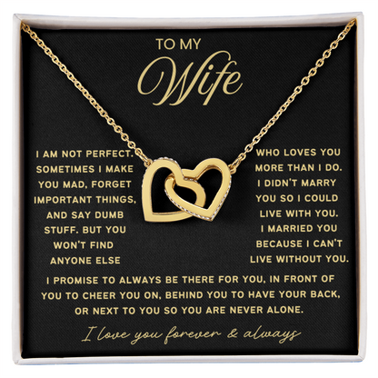 To My Wife - Linked Hearts Necklace - Always Be There For You Valentine's Day Gift