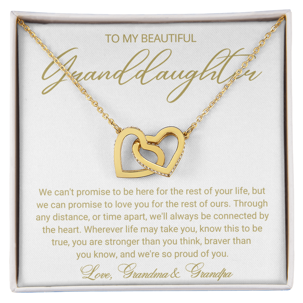 To Our Granddaughter Necklace from Dad - Love Heart Necklace - Message Card Jewelry Gift
