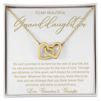 To Our Granddaughter Necklace from Dad - Love Heart Necklace - Message Card Jewelry Gift