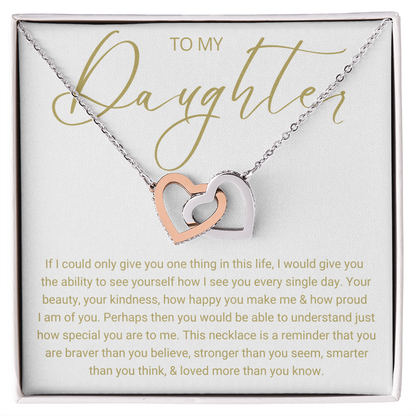 To My Daughter - Linked Hearts Necklace - Love You Forever