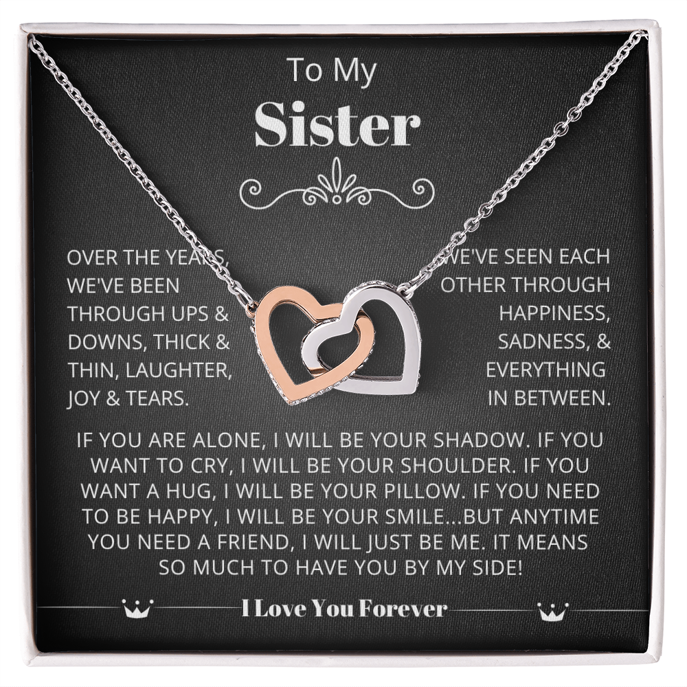 To My Sister - Linked Heart Necklace - Sisters at Heart