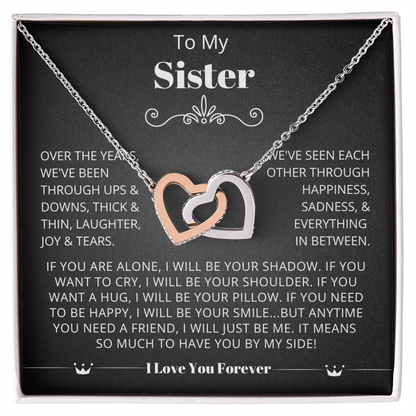 To My Sister - Linked Heart Necklace - Sisters at Heart