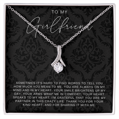 To My Girlfriend - Ribbon Necklace - You Are Always In My Heart