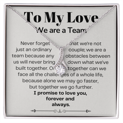 To My Love - Ribbon Necklace - We Are A Team