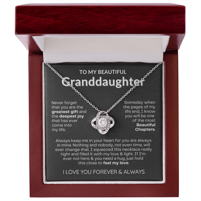 To My Granddaughter - Love Knot Necklace - Eternal Flower Gift Box