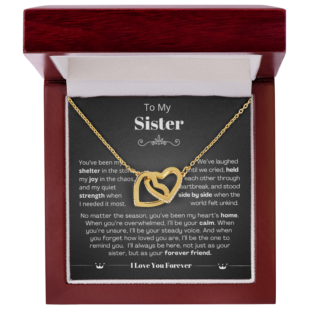 To My Sister - Linked Heart Necklace - Forever Friend