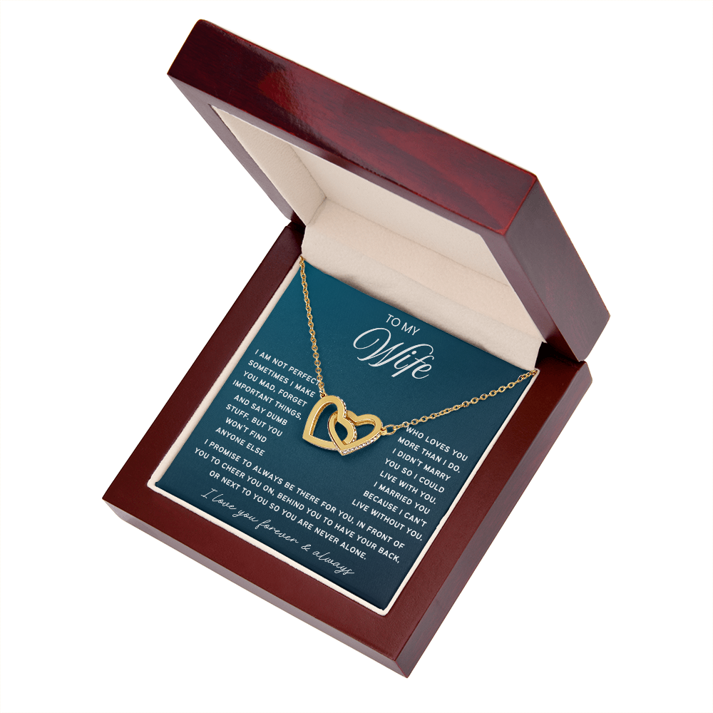 To My Wife - Linked Hearts Necklace - Always Be There For You Valentine's Day Gift