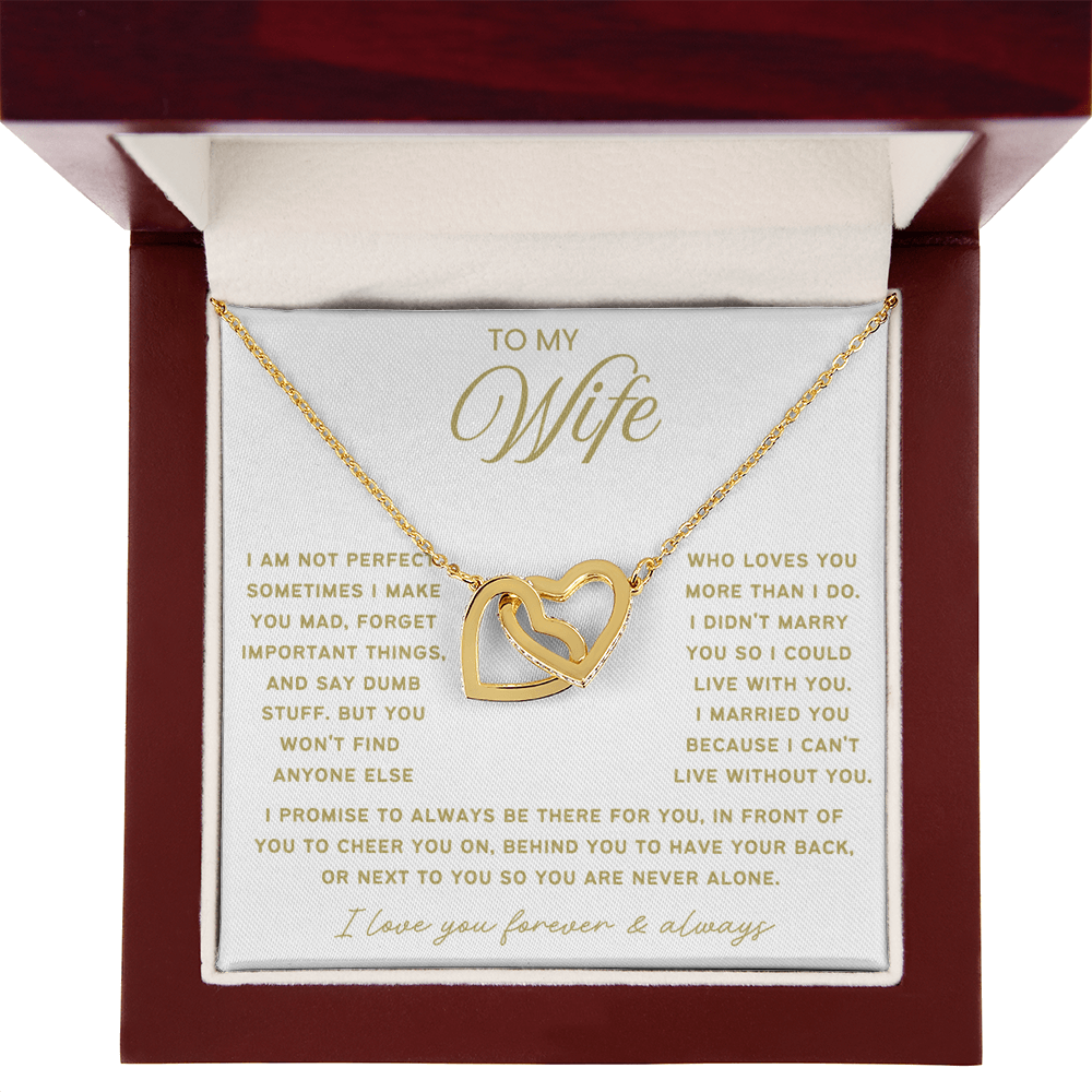 To My Wife - Linked Hearts Necklace - Always Be There For You Valentine's Day Gift