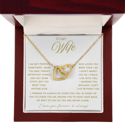 To My Wife - Linked Hearts Necklace - Always Be There For You Valentine's Day Gift