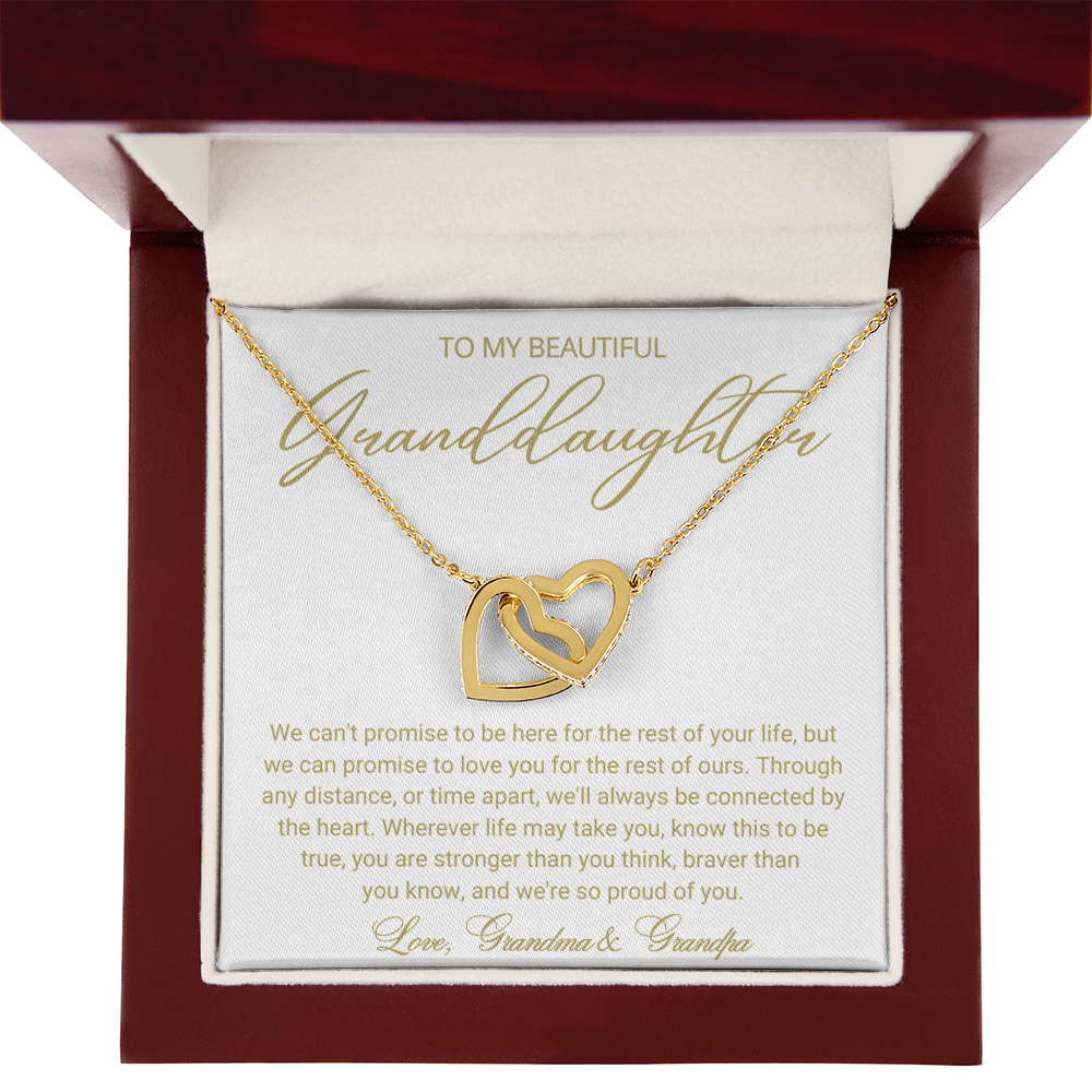 To Our Granddaughter Necklace from Dad - Love Heart Necklace - Message Card Jewelry Gift