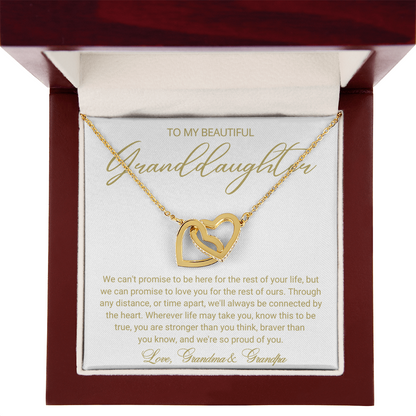 To Our Granddaughter Necklace from Dad - Love Heart Necklace - Message Card Jewelry Gift