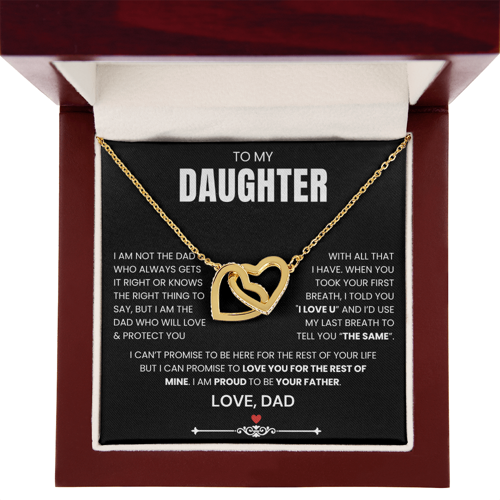 To My Daughter - Linked Hearts Necklace - Proud to Be Your Dad Message Card Gift