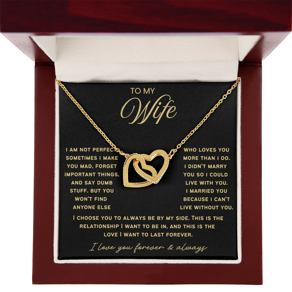 To My Wife - Linked Hearts Necklace - This Is The Love I Want To Last Forever  Message Card Gift