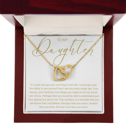 To My Daughter - Linked Hearts Necklace - Love You Forever