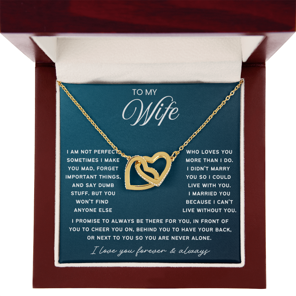 To My Wife - Linked Hearts Necklace - Always Be There For You Valentine's Day Gift
