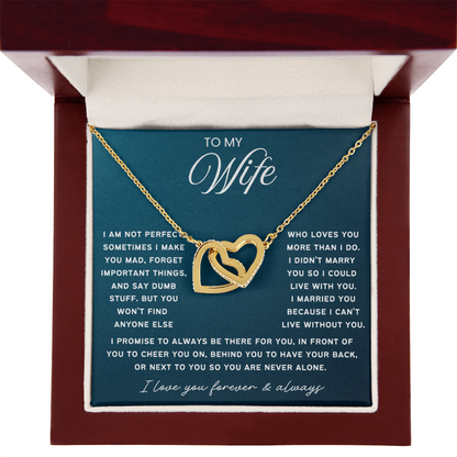 To My Wife - Linked Hearts Necklace - Always Be There For You Valentine's Day Gift