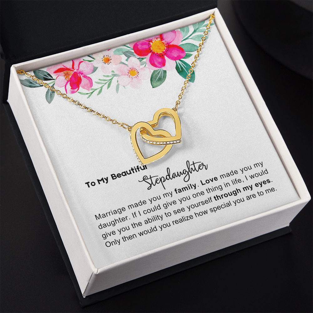 To My Stepdaughter - Linked Heart Necklace - You Are Special Gift
