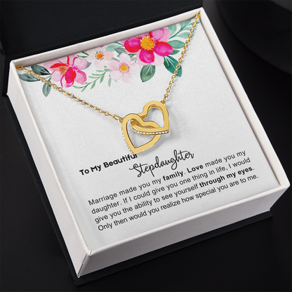 To My Stepdaughter - Linked Heart Necklace - You Are Special Gift