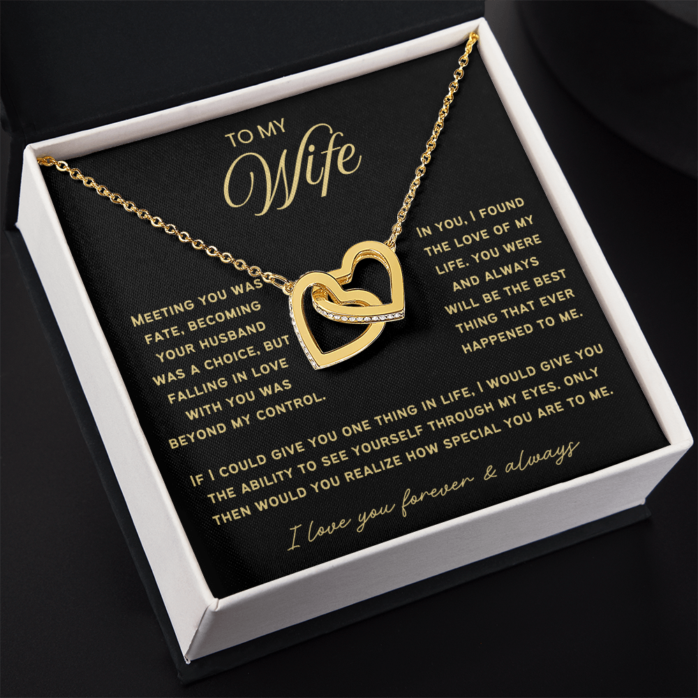 To My Wife - Linked Hearts Necklace - You Are the Best Thing Message Card Gift