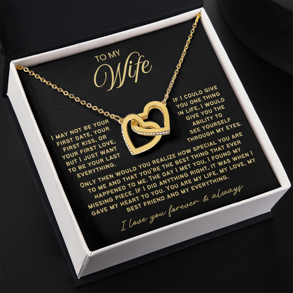 To My Wife - Linked Hearts Necklace - You Are Special To Me Message Card Gift