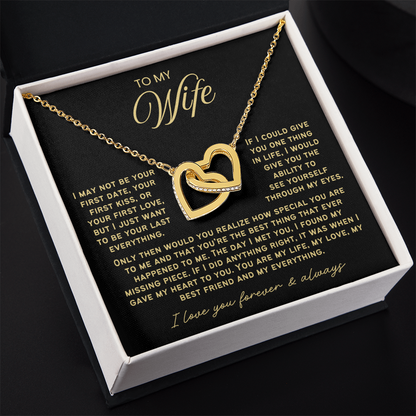 To My Wife - Linked Hearts Necklace - You Are Special To Me Message Card Gift